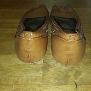 Reflex brown flats, cork wedge heel